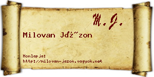 Milovan Jázon névjegykártya