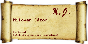 Milovan Jázon névjegykártya