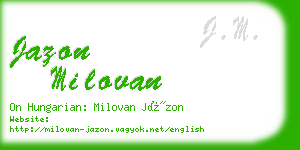 jazon milovan business card